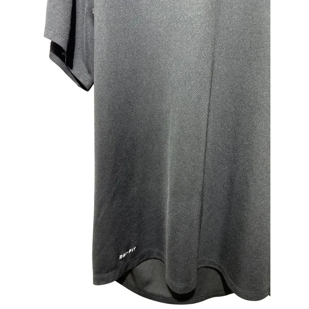 Nike Dri-FIT Black Gray Gradient Fade Tennis Shirt Men's L Athletic
